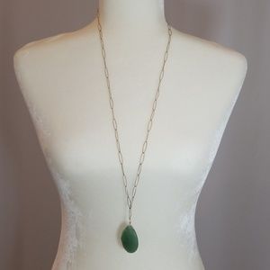 Nekclace with  green stone